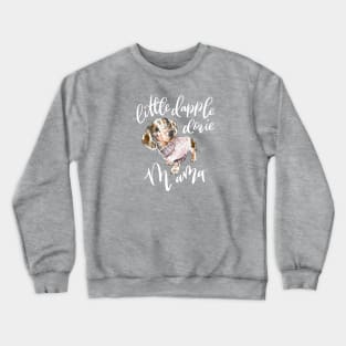 Dapple Doxie, Chocolate in Pink Crewneck Sweatshirt